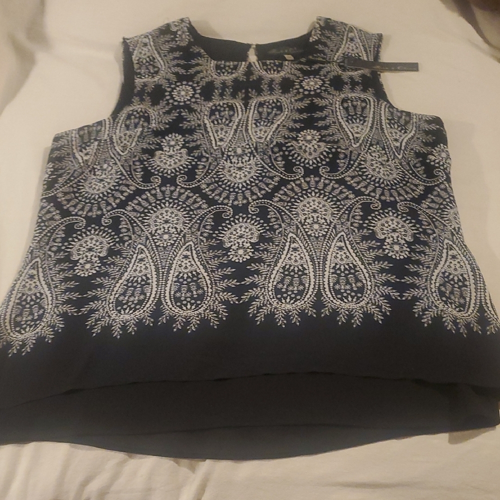 Rose & Olive Black and White Paisley Blouse